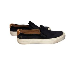 Frye Ludlow Canvas Slip On Shoes Black Size 8 comfort casual loafers sneakers